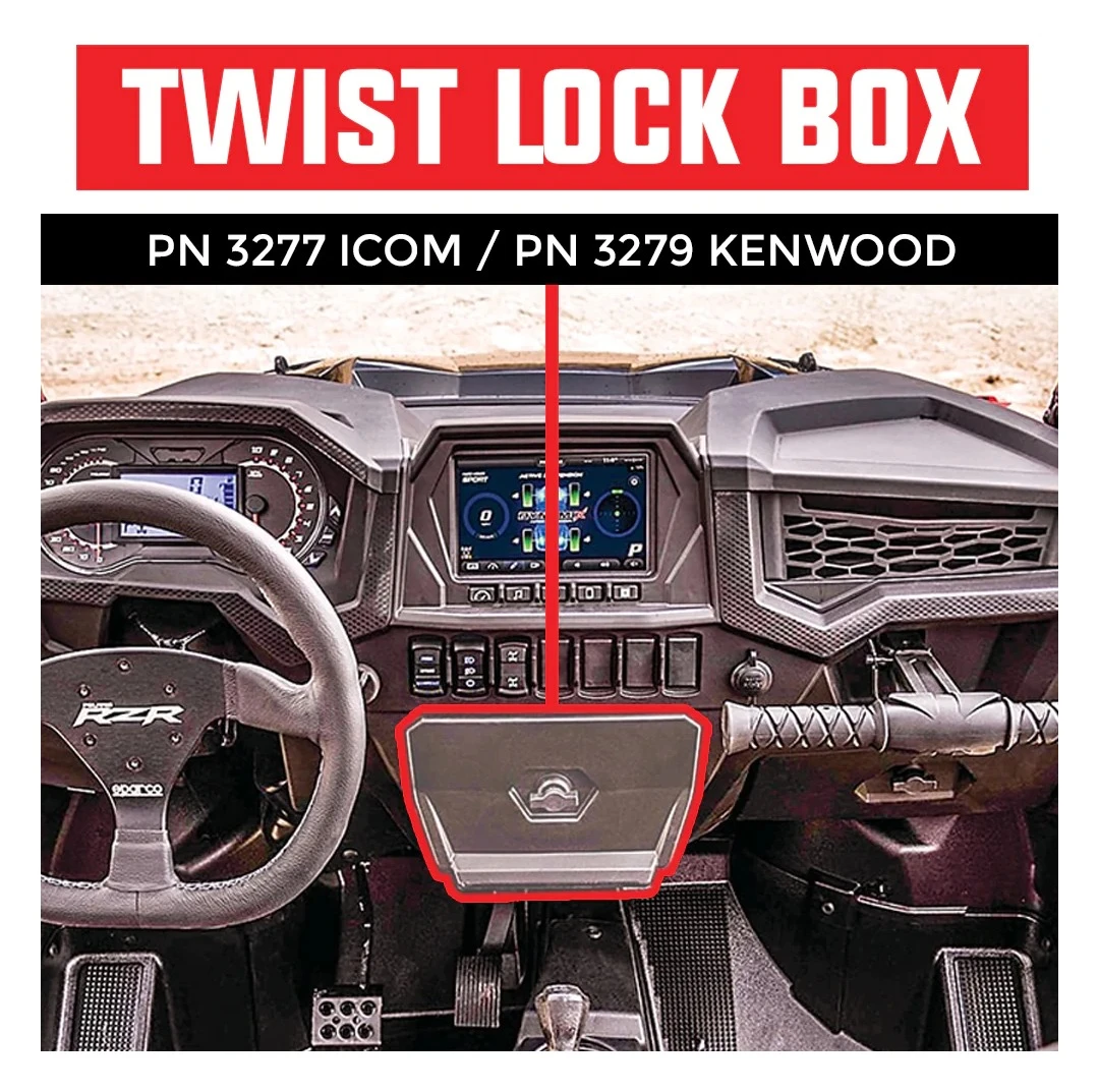 PCI Race Radios Twist Lock Open Box Replacement Radio And Intercom Bracket Polaris RZR - Image 4